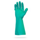 18" Green Long Sleeve Unlined Nitrile Glove - Medium